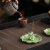 New Ceramic Lotus Incense Holder with Frog Ornament In Fresh Colors