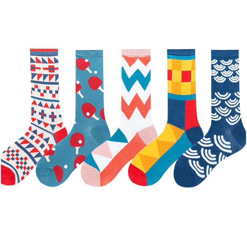 

5 пар шкарпеток з графіті для жінок, бавовняні милі шкарпетки з малюнками їжі та тварин, омлет, бургер, різнокольорові повсякденні смішні шкарпетки