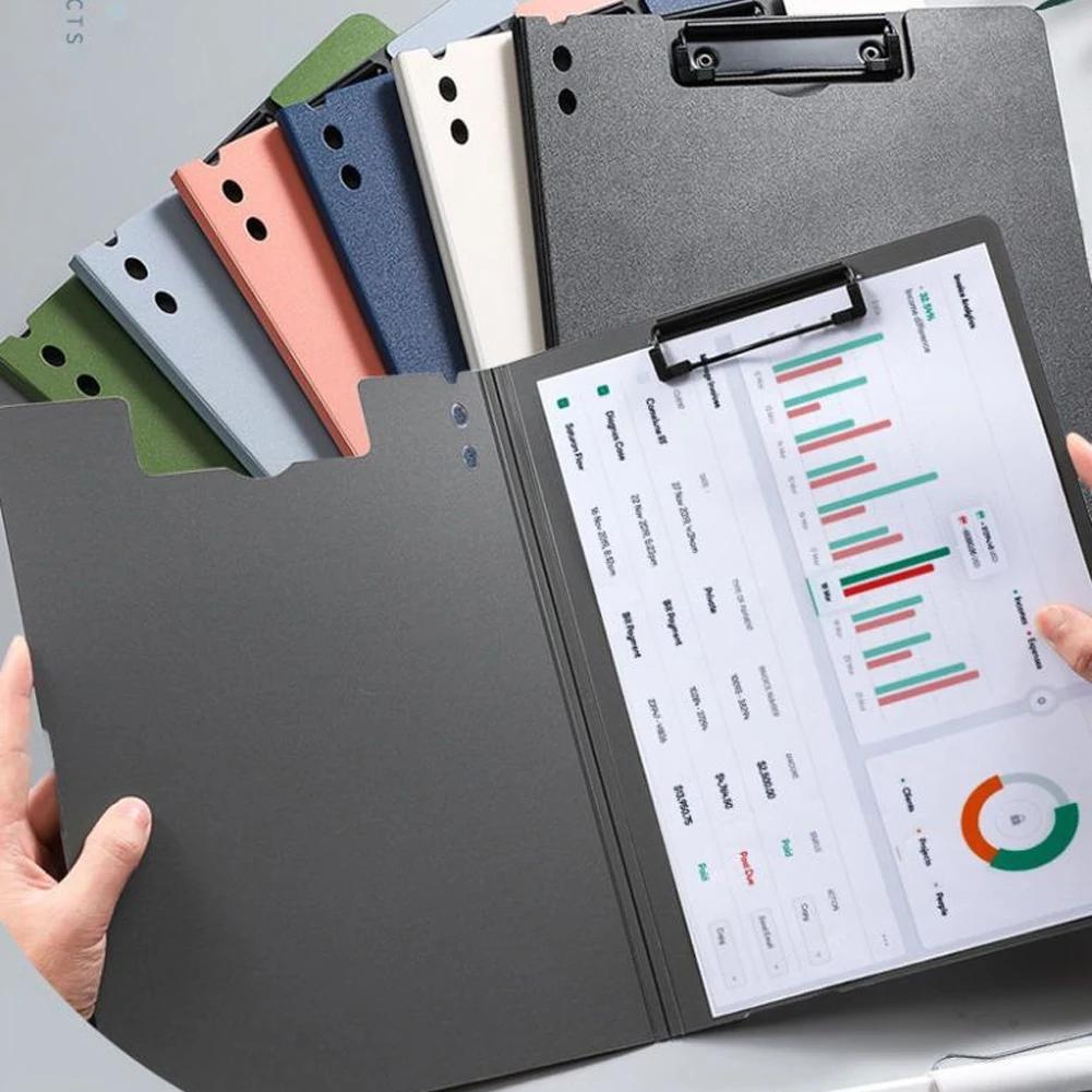 A4 Document Folder Office Stationery Student Test Paper Organizer Lecture Notes Clip File Folder Speech Script Storage