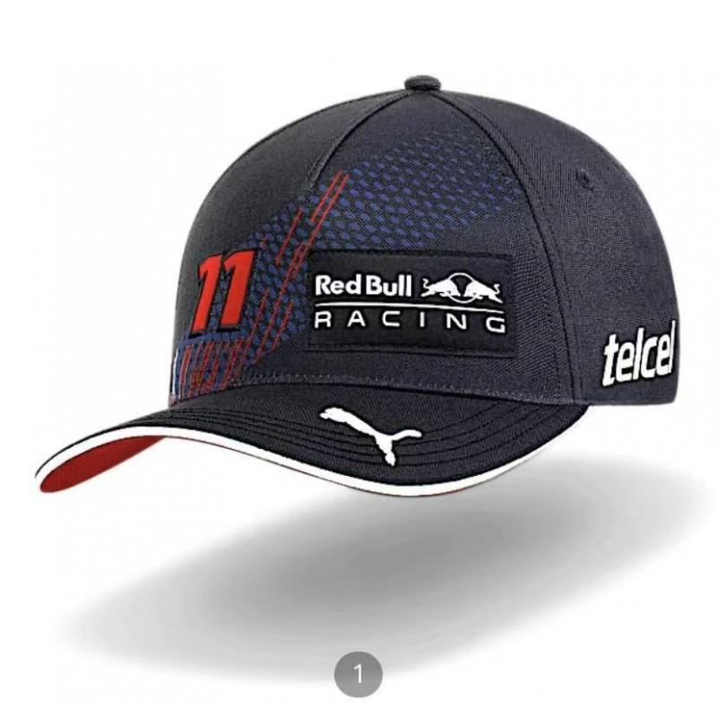 Boné da Equipe Red Bull Racing Verstappen Perez Mesmo Estilo Mistura de Algodão e Linho Chapéu de Basebol Masculino Feminino Todas as Estações Chapéu de Moda