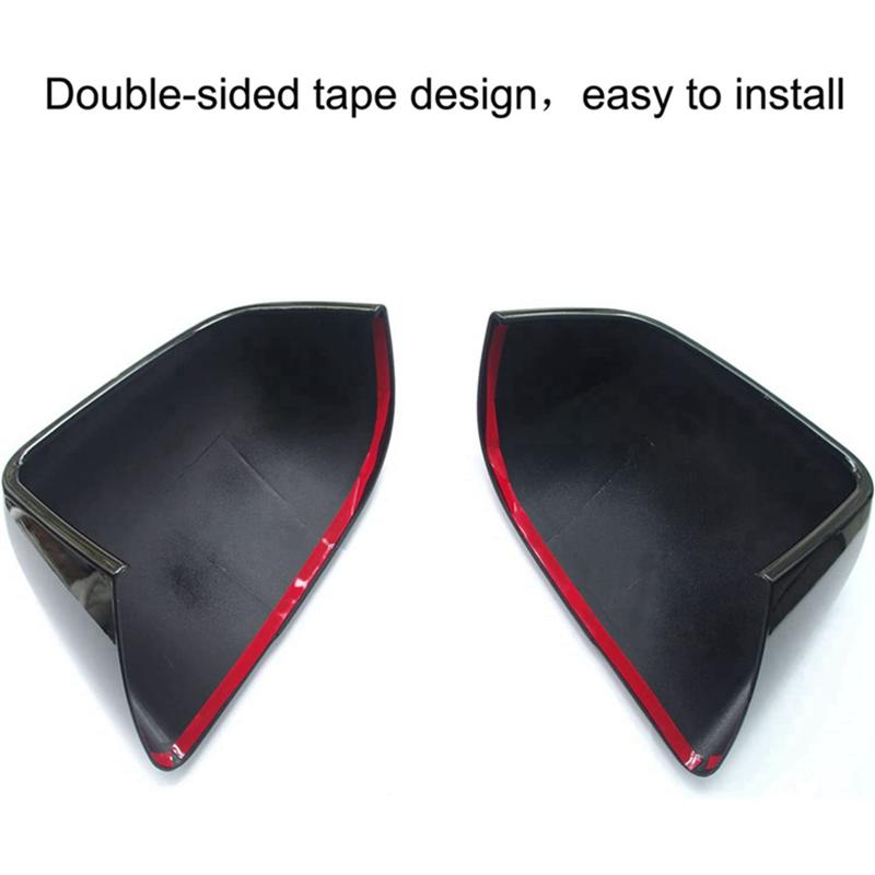 Side Rearview Mirror Cover Trim For   Tesla Model Y Exterior Parts Kits , ABS Gloss Black