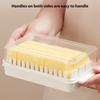 Butter Dish with Lid for Countertop Plastic Butter Keeper and Cutting Slot for Dividing and Storing