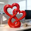 Sweet Double Heart Ornament Lovers Gifts Love Miniature Decoration Hollow Heart Models  Wedding