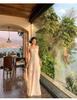 French Elegant Green Mesh Spaghetti Strap Waist-Cinching Dress - Stunning Slimming Long Summer Style for Women 2026