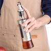 Glass Oil Bottle, Stainless Steel Soy Sauce Bottle, Vinegar Jug, Oil Pourer, Anti-Drip Spout, Non-Stick Oil Bottle, Condiment Container, 300ml*4