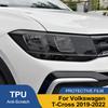 Smoke Black Pre Cut Car Headlight Protective Film Anti-Scratch High-Gloss Auto Vinyl Wrap Film For Volkswagen T-Cross 2019-2026