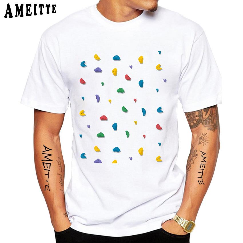 Rock Climbing Climber Funny 3d Print Classic Men T-Shirt New Men Short Sleeve Summer Sport White Casual Tees Hip Hop Tops