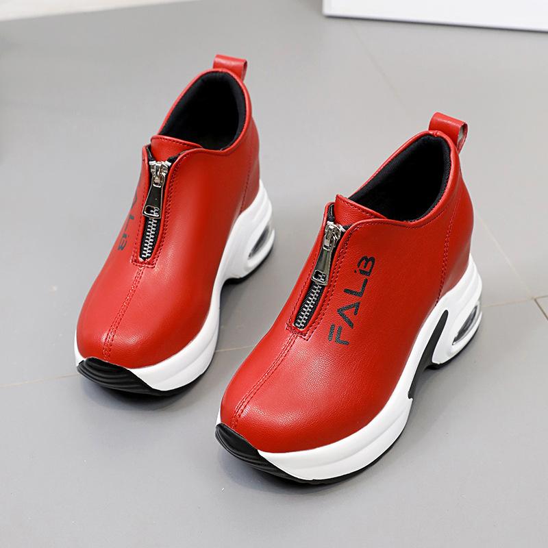 Height Increasing Women Shoes Fashionable Thick Soled Sports and Leisure Shoes Cushion Spring Walking 2025 New Single Shoes