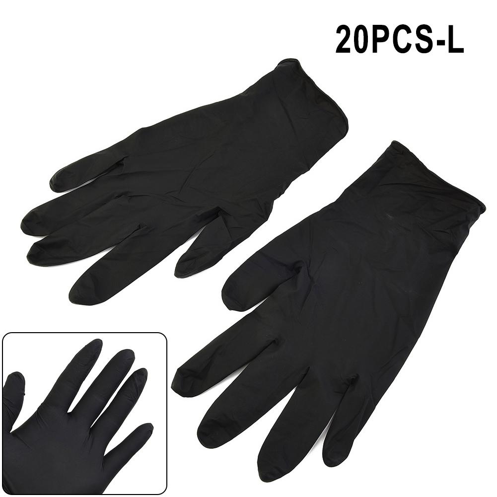 Gloves Nitrile Gloves Home Cleaning Household Inspection Nitrile Rubber 20 Pair Of Alkali Resistance Black Sterile