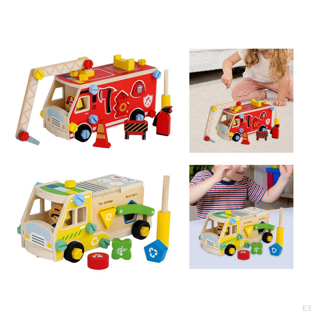 Children Nut And Bolt Toys Wooden Building Construction Simulation Educational Kit for