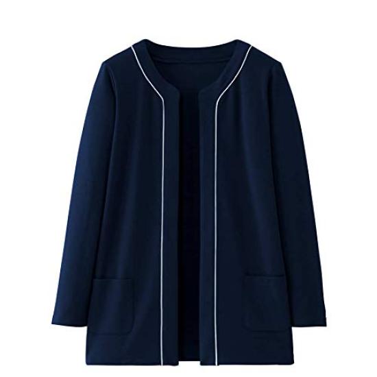 

Nursery Cardigan for and Office Size 9290304A Jacket, Collarless, Stretchy, Knit-and-Sew Fabric, Nursing, Care, Work, Women s, L, Navy,