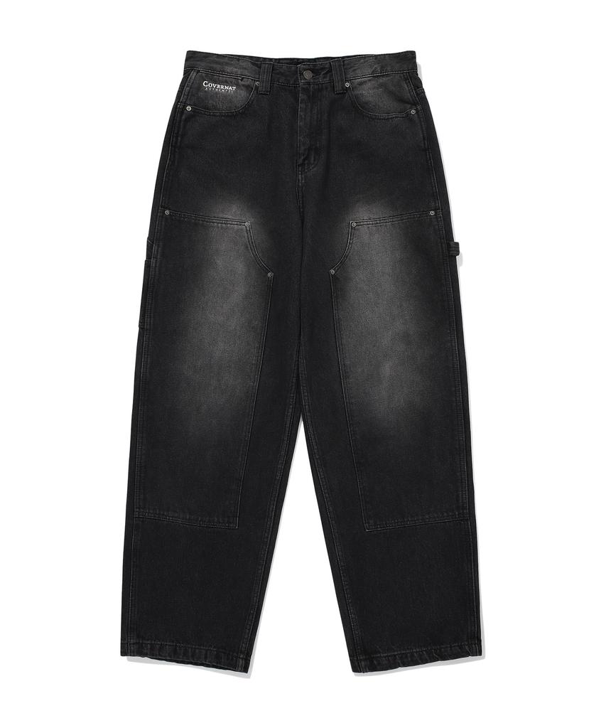 COVERNAT Semi-Wide Fit Carpenter Denim Pants Black