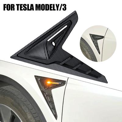 Car Side Camera Cover for Tesla Model 3 Y Thunder Fender Flanks Wing Blade Panel Spoiler Covers Protective Shell
