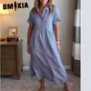 Women's Fashion Summer Spring Short Sleeve POLO-Neck Casual Dresses