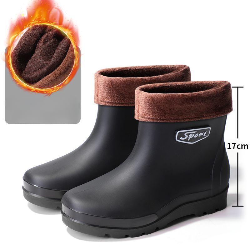 

Водонепроницаемые Короткие Сапоги с Широким Голенищем из Толстого Лампового Вельвета, Резиновые Нескользящие Сапоги для Воды с Плюшевой Подкладкой для Мужчин 39