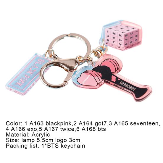 Creative Acrylic K-POP BTS EXO Twice Double-sided Keychain Transparent Pendant