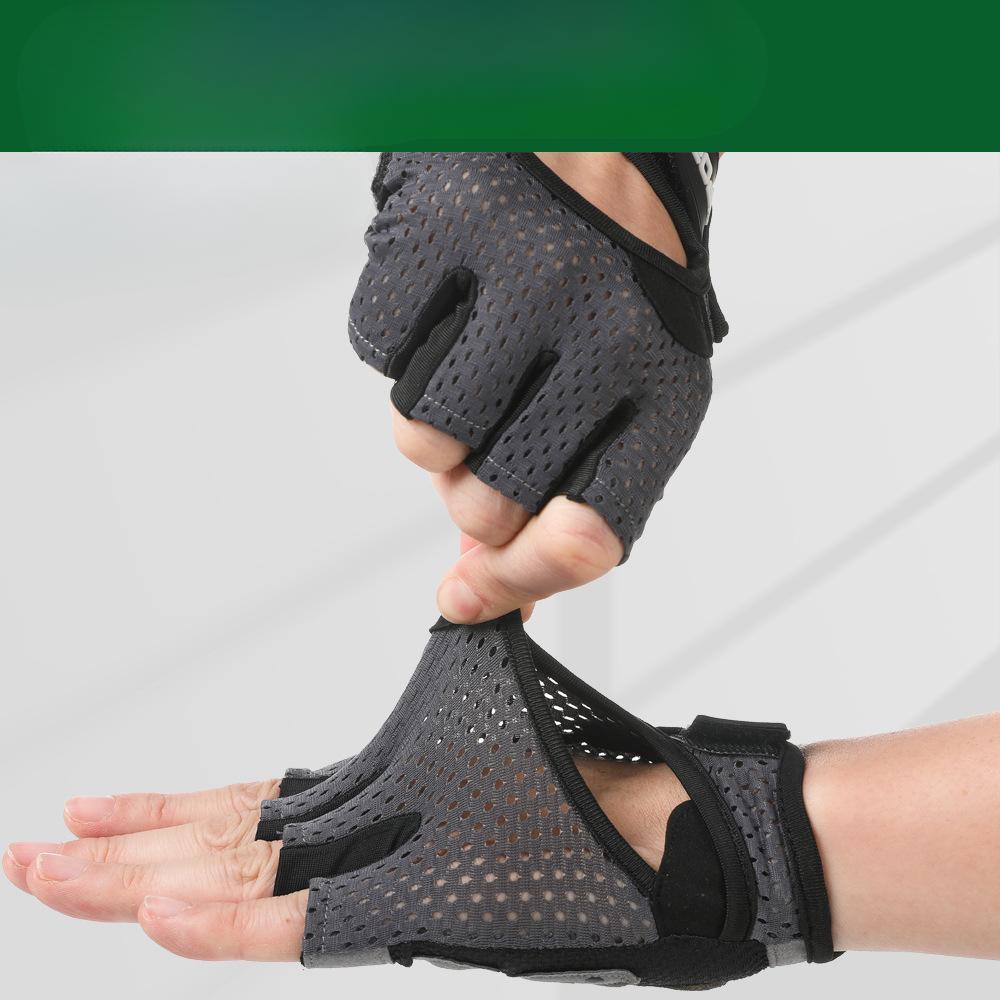 Sports Gloves Men's Women's Fitness Equipment Training Gloves Anti Slip Single Rod Riding Wear Resistant Shock Absorbing Half Finger Gloves