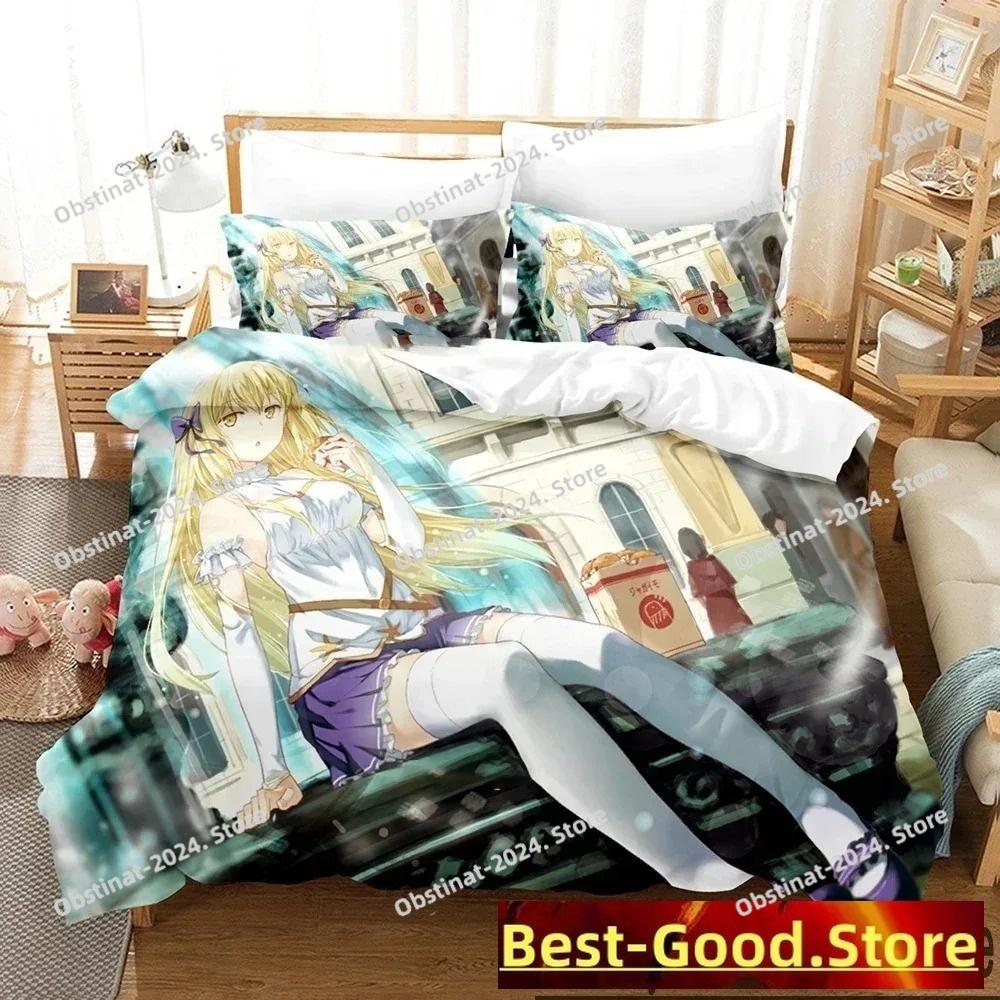 3D Print DanMachi Anime Hestia Bedding Set Duvet Cover Bed Set Quilt Cover Pillowcase Comforter king Queen Size Boys Adult