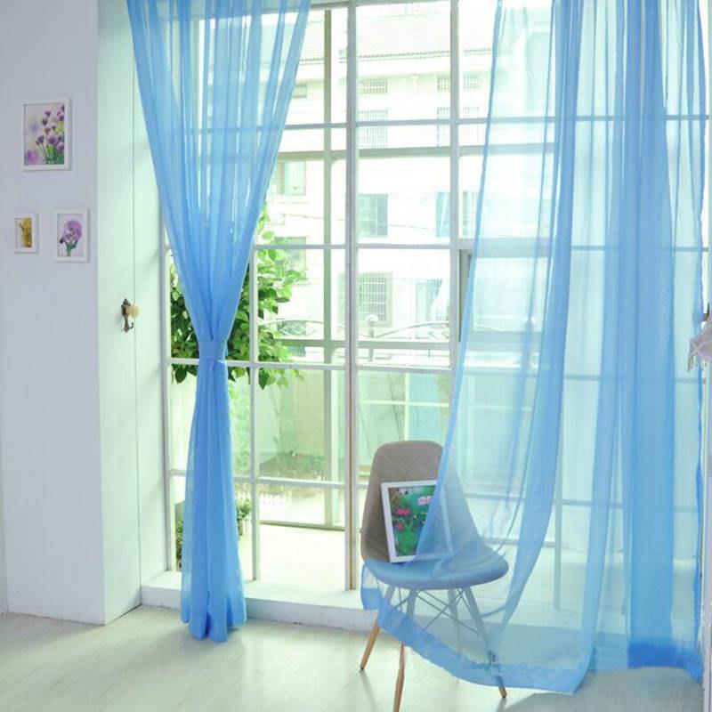 Colorful Floral Tulle Door Window Curtain Sheer Valances Scarf Curtain