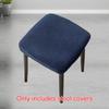 1Pc Stool Cover Dustproof Polyester Elastic Stool Chair Covers Removable Square Seat Cover Solid Color Chair Covers