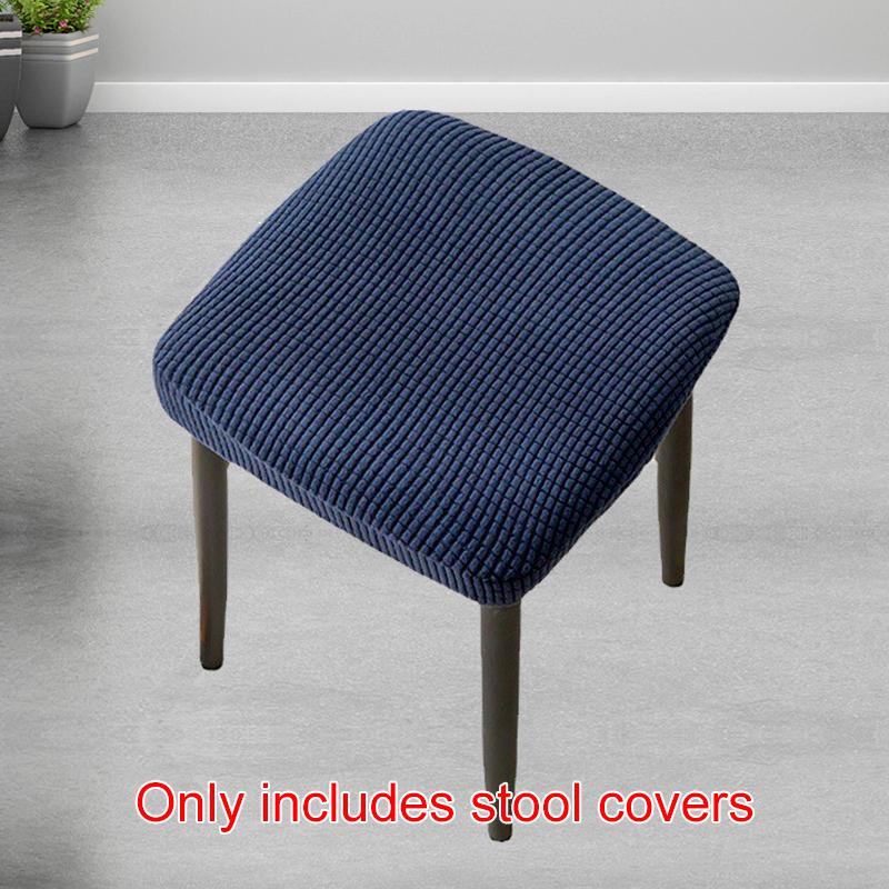 1Pc Stool Cover Dustproof Polyester Elastic Stool Chair Covers Removable Square Seat Cover Solid Color Chair Covers