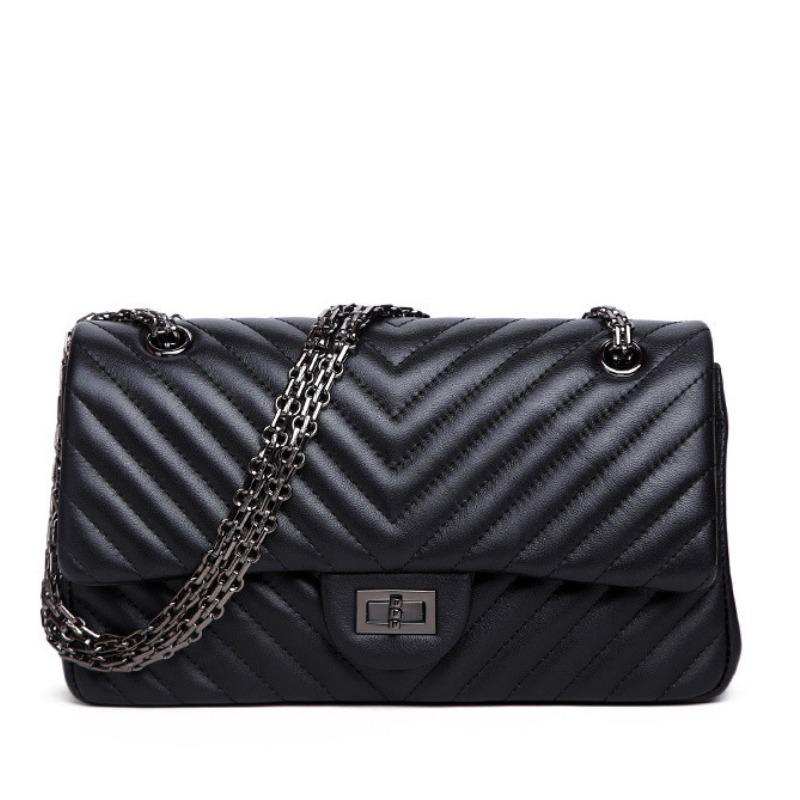 Nuova borsa piccola quadrata in pelle, versatile borsa a catena a rombi V-grid, pendolarismo e uscite di grande capacità, borsa da donna a spalla a tracolla