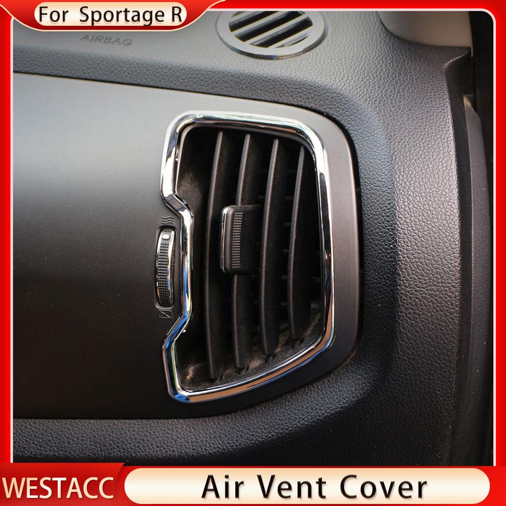 ABS Chrome Air Conditioning A/C Vent Cover Sticker Trim for Kia Sportage R 3 SL LHD 2011 - 2015 Car Interior