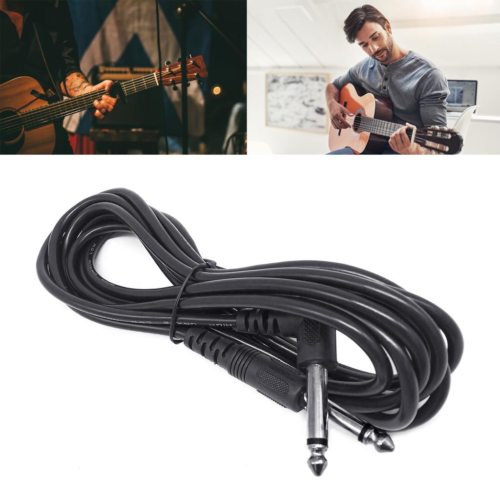 6.35mm 3 Meter 5 Meter Guitar Bass Noiseless Cable 1/4 Inch Mono Jack Plug Guitar Lead Amp Cable Straight To Right-Angle