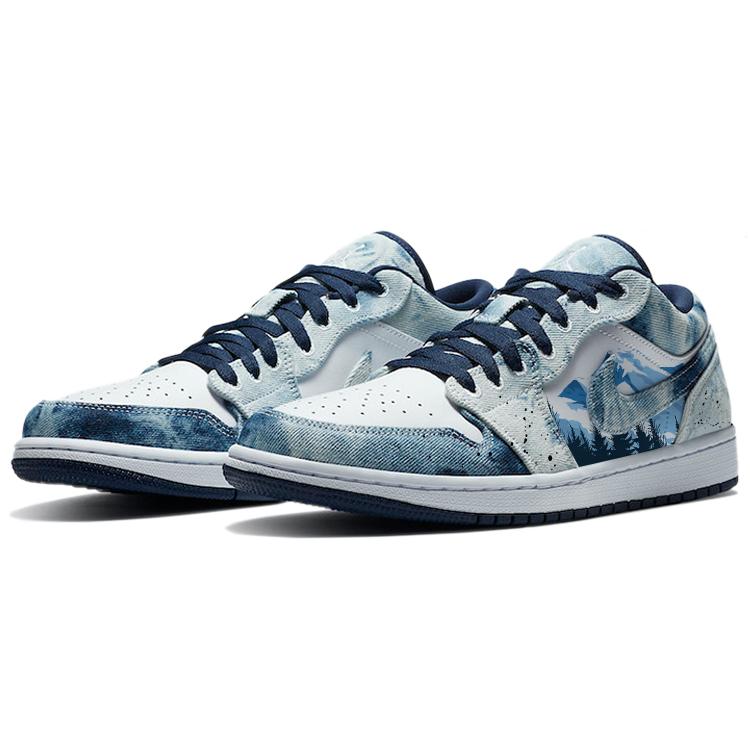 Jordan Air Jordan 1 Vintage Basketball Shoes Men's Low top Blue/White CZ8455-100(Team56-)