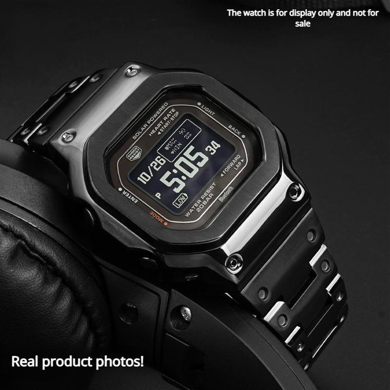 DW-H5600 Edelstahl Uhrenarmband Gehäuse Für Casio 3516 DW H5600 Herren Modifiziertes Metall Uhrenlünette Armband Armband Silber Gold Schwarz