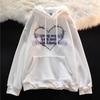 Women's 2024 Korean-Style Letter Print Loose Long Sleeve Hoodie