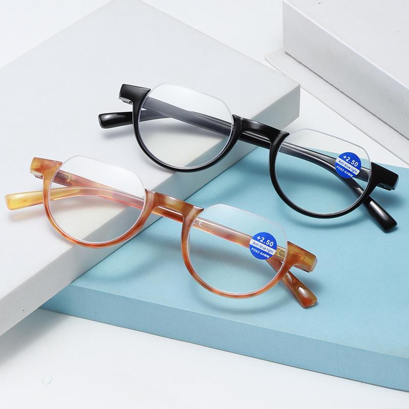 Halvramme fiskesilke lesebriller for kvinner Amazon HD-lesebriller Anti-blå lesebriller