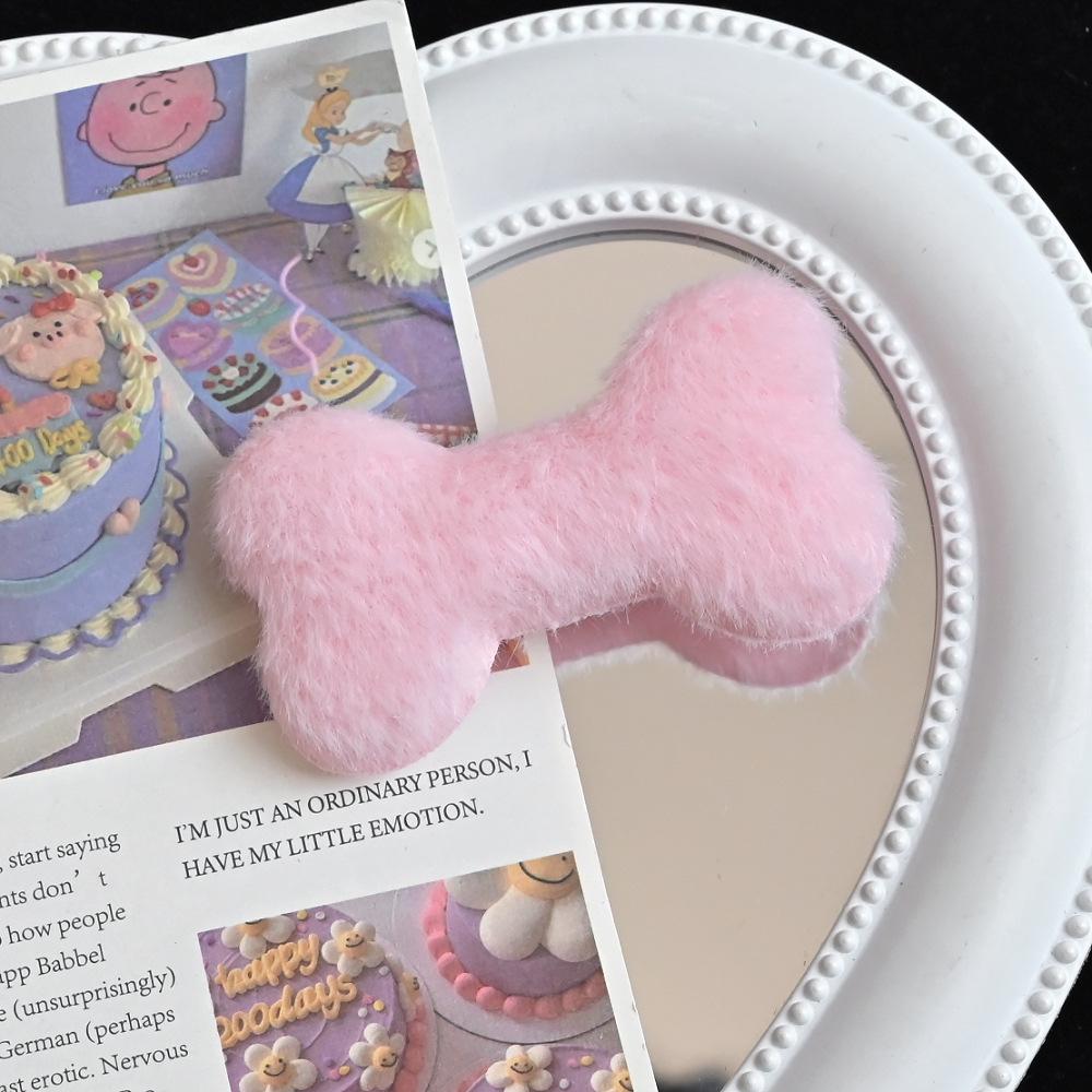 New Double-Sided Plush Bone Hair Clip - Soft, Cute, and Versatile Headdress for Women
