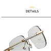 Women's sunglasses - unisex fashion rimless metal photochromic sunglasses