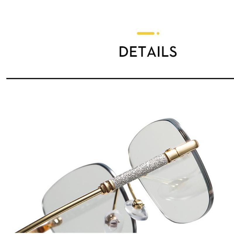 Women's sunglasses - unisex fashion rimless metal photochromic sunglasses
