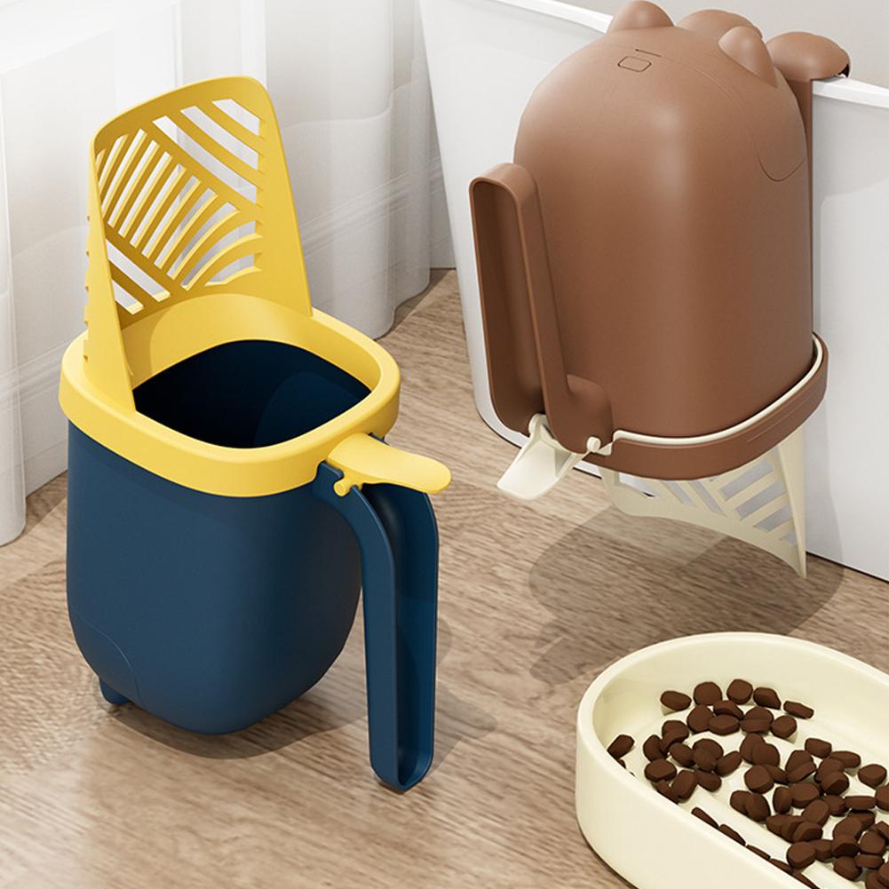 2-in-1 Cat Litter Shovel Self-cleaning Scoop Built-in Cats Garbage Waste Bin Picker Pet Clean Tools Toilet Filter C8J9