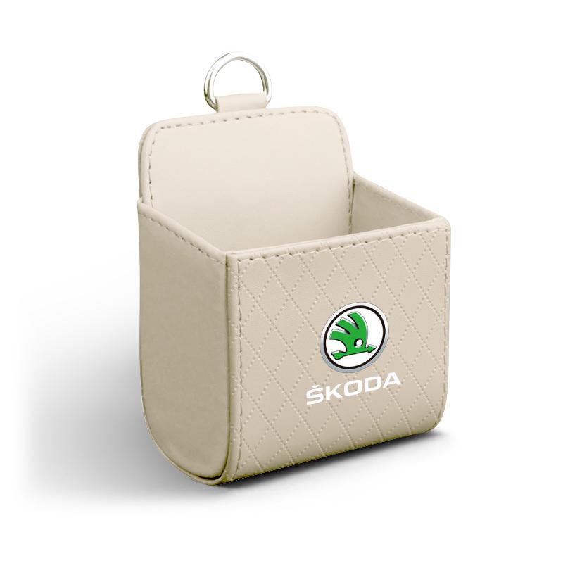 

Car Air Outlet Storage Box Phone Glasses Organizer Car Goods For Skoda Octavia Superb Rapid Kodiaq Karoq Fabia Kamiq Roomster Citigo бежевый