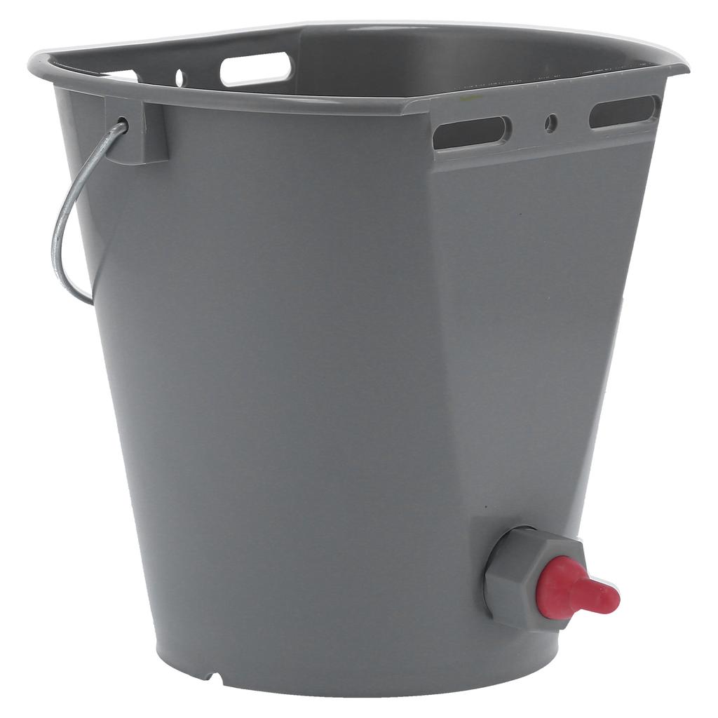 8L Feeder Bucket with 2 Nipple Milk Feeding Barrel Livestock Farm Accessory GrayFor Lamb