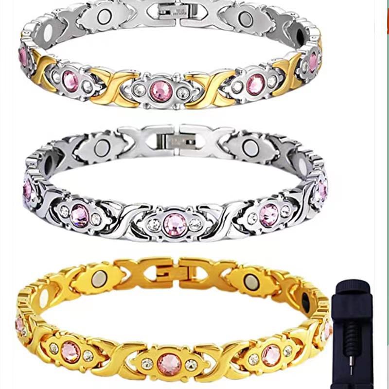 European & American Style Detachable Rhinestone Magnet Bracelet for Men & Women