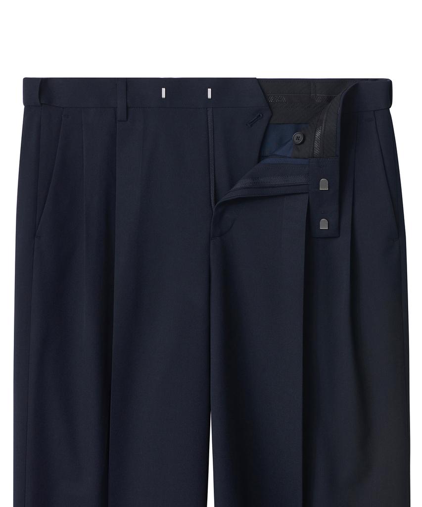 MUSINSA STANDARD Super Wide Hidden Banding Slacks [Navy]