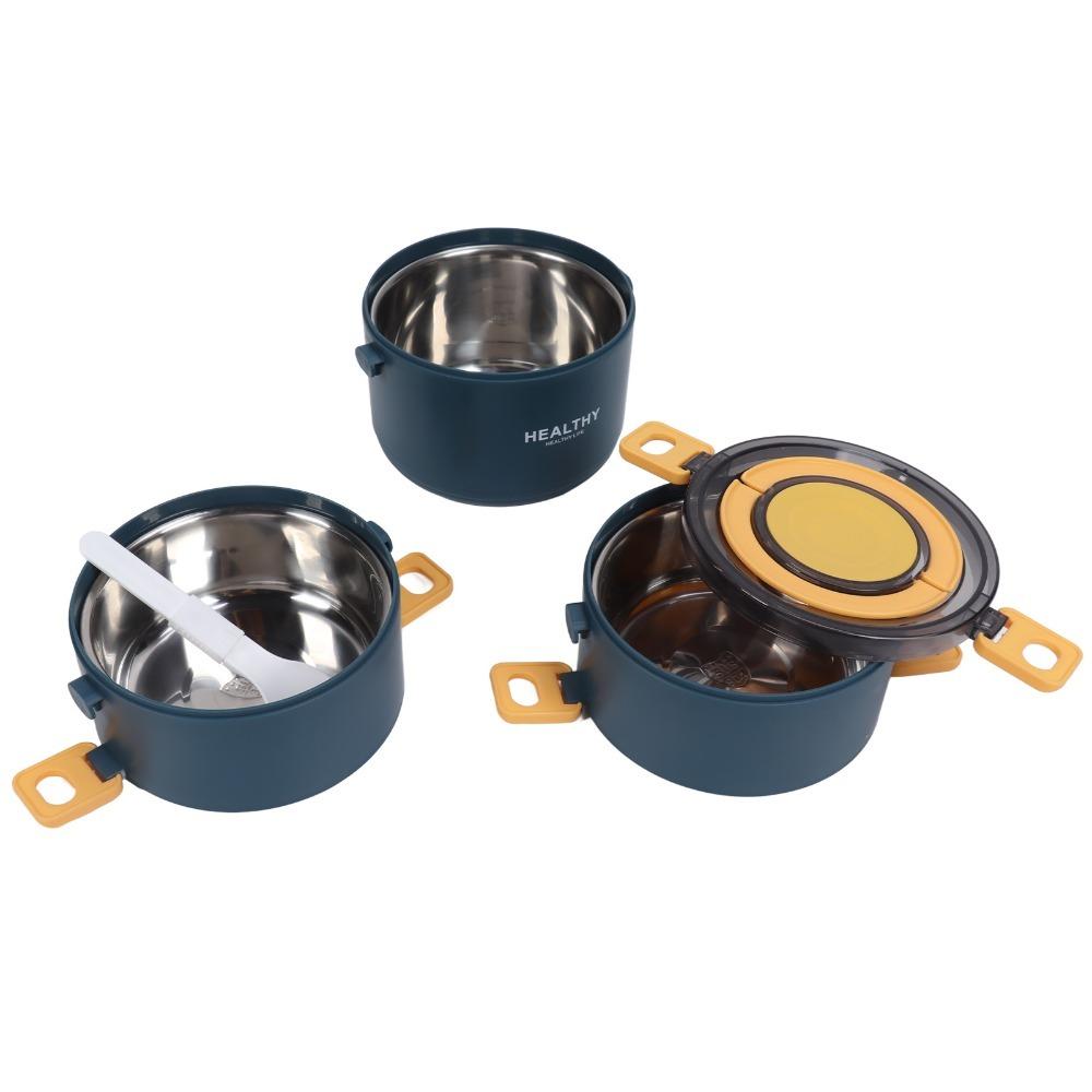 Three Layers Thermal Lunch Box 304 Stainless Steel Lunch Container Outdoor Travel