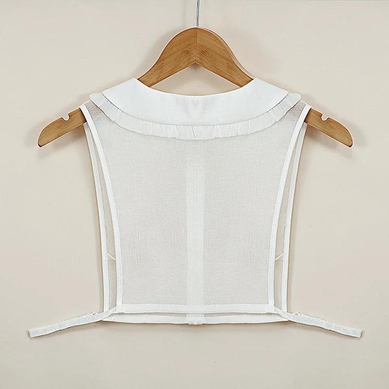 Fashion White Button Fake Collar for Women Shirt Blouse Detachable Shirt False Collar Blouse Top Sweater Clothes Shirt Decor