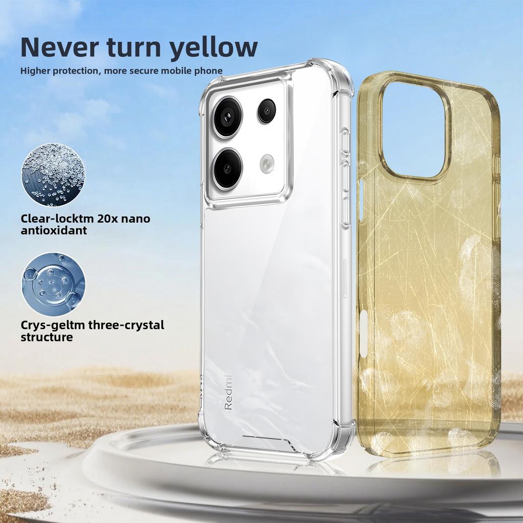 Coque de téléphone antichoc résistante de luxe très transparente pour Xiaomi Redmi 15 15C 13 Note14 13 Pro Plus 5G 4G Poco M7 Plus 5G