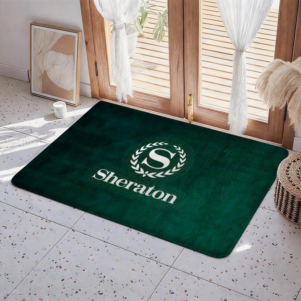 Hotel H Sheraton Hotel Floor Mat Eco  Flannel Doormat Non Slip Odorless Indoor Floor Rug Soft Short Plush Home Mat