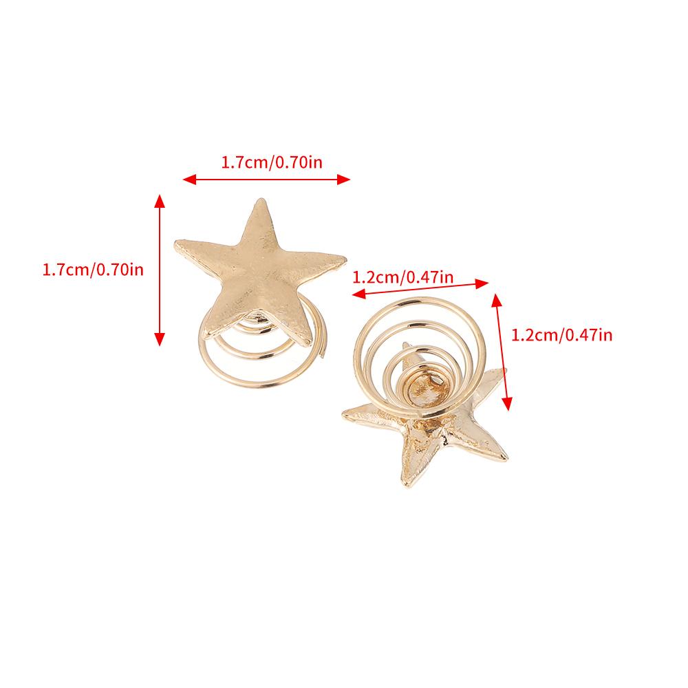Girl High Ponytail Hair Clip Five-Pointed Star Hairpin Spiral Hairpin Embellished Mini Small Size Hair Clip Hair Accessories
