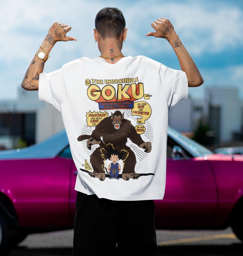 Retro Dragon Ball Manga Affe Son Goku Kid Vegeta Herren Bio T-Shirt