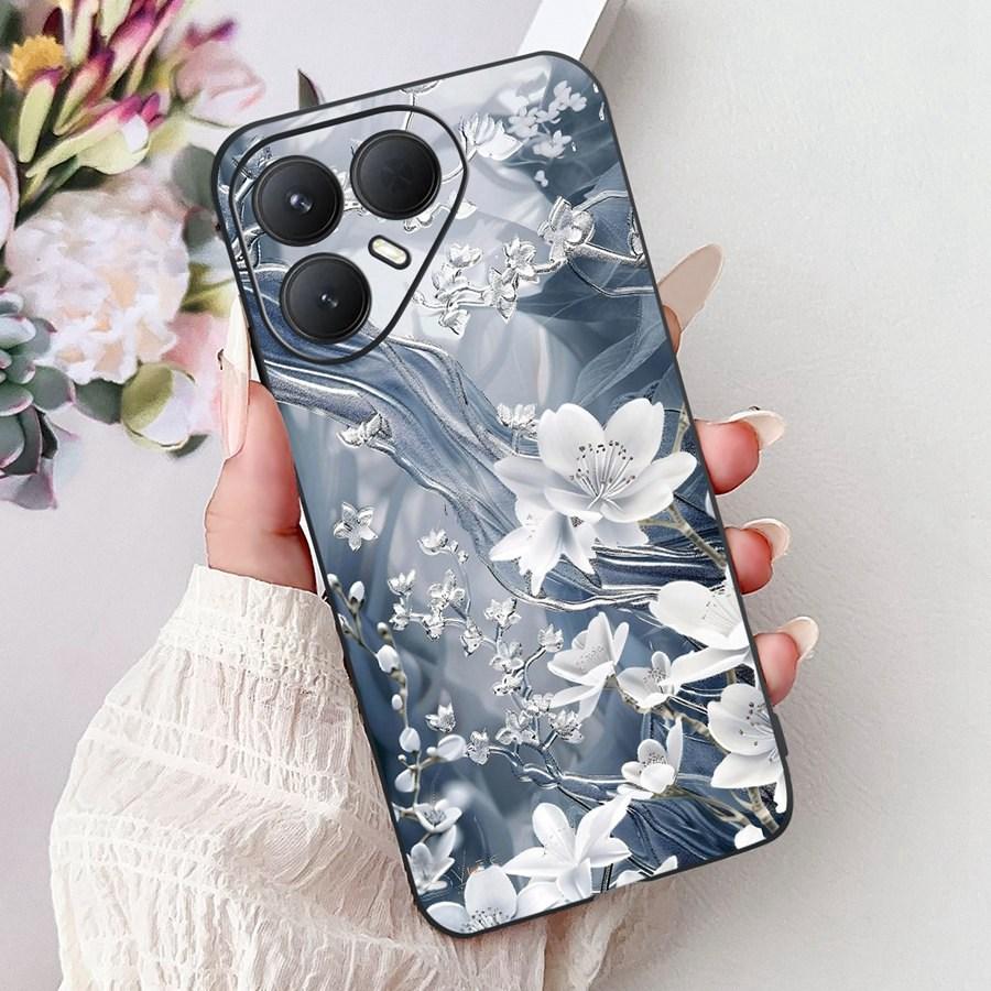 For Tecno Pova 7 Pro Ultra Case Flower Heart Painted TPU Soft Silicone Case Cover For Tecno Pova7 Pova 7Ultra Pro Phone Couqe