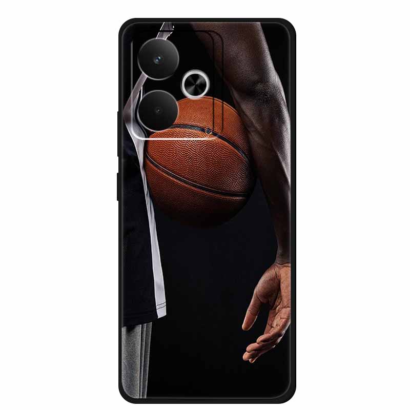 Phone Case For Realme GT 7T Case Flowers Soft Black Silicone Back Cover For Realme 14 5G 15 Pro GT7 Case Shockproof Coque Fundas