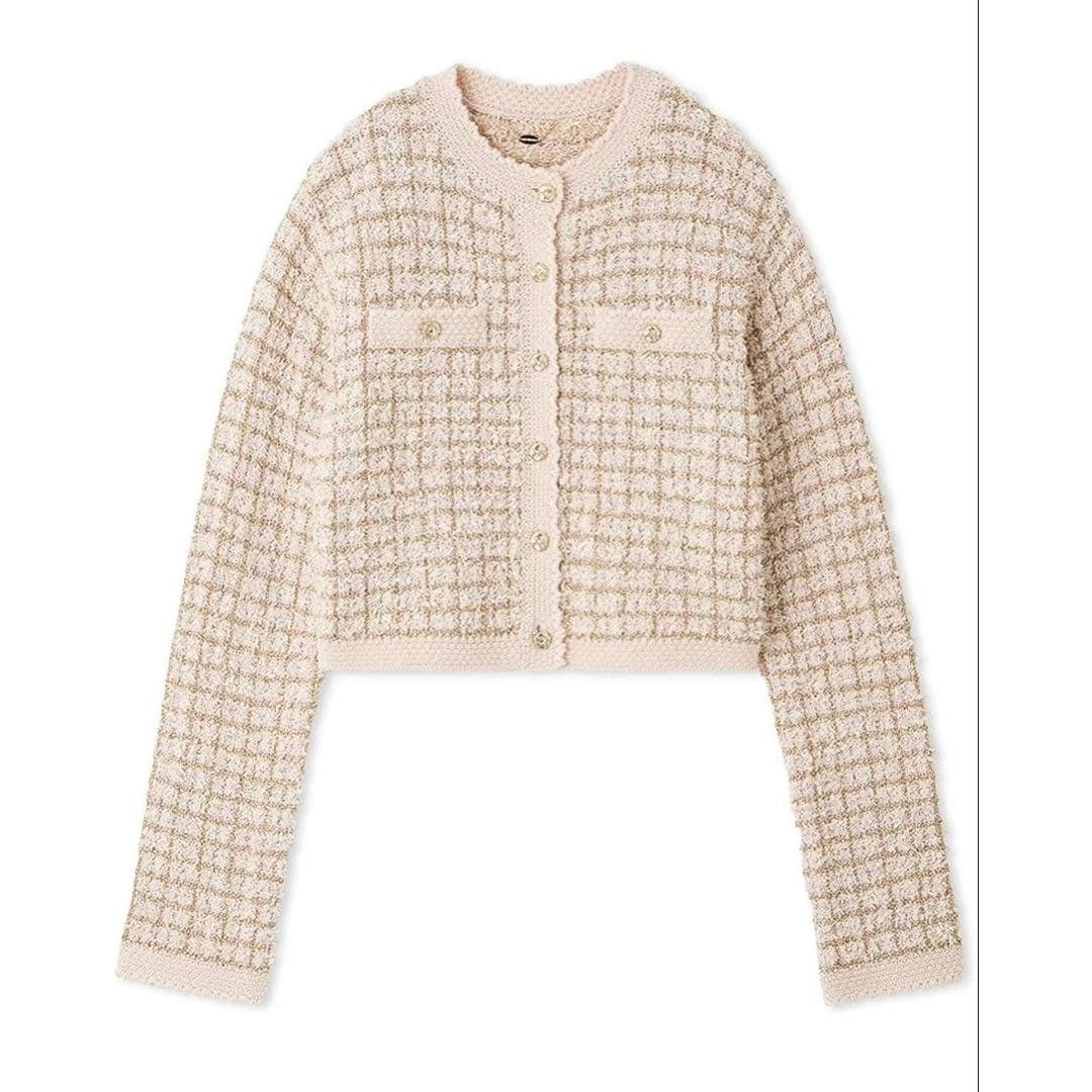 tweed knit cardigan