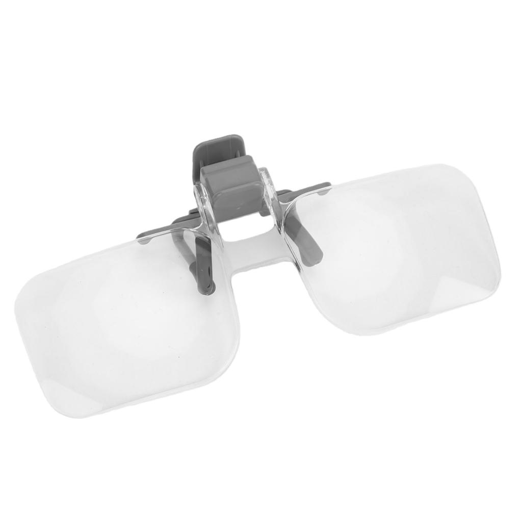 Clip On Magnifying Glass 2X Hands Free Glasses Style Magnifier for Reading Close Up Work Observation